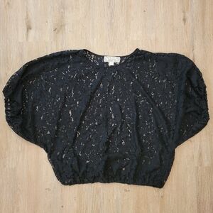 Beyond Vintage black lace top. Size Medium. Black.